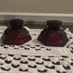 Vintage Avon 1876 Cape Cod Ruby Red Candle Holder for Valentine's Day!♥️